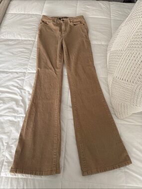 Blue Spice Wide-Leg Flare Jeans in Camel Brown